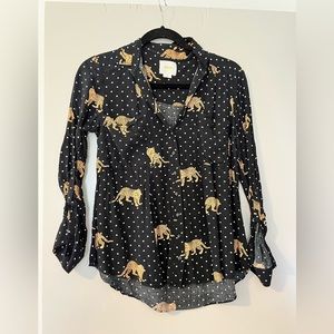 Leopard collard shirt